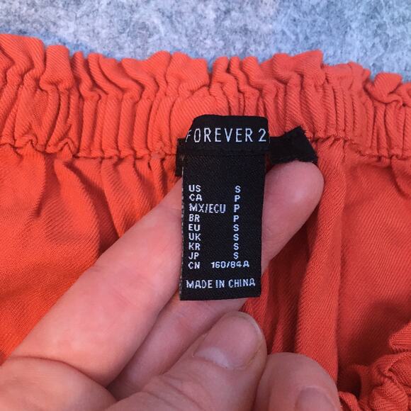 H&M Off the Shoulder Midriff Shirt in Terracotta, Women's S, Crop Top Cap Sleeve - Picture 4 of 7